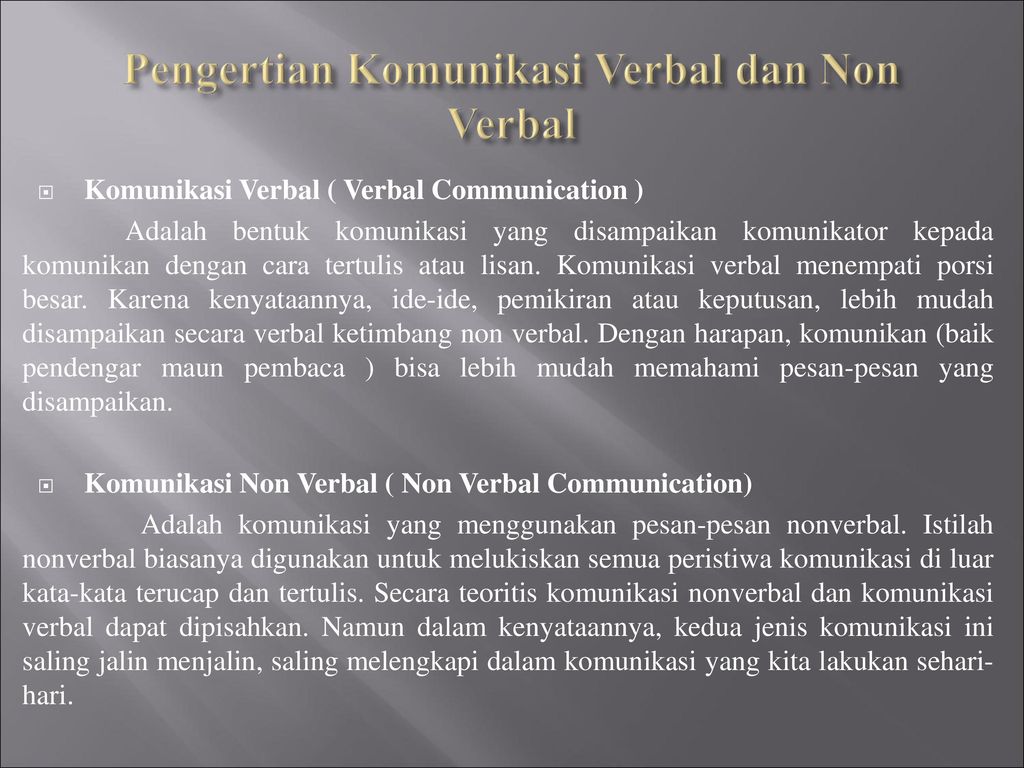 Definisi Dan Contoh Komunikasi Verbal Dan Non Verbal